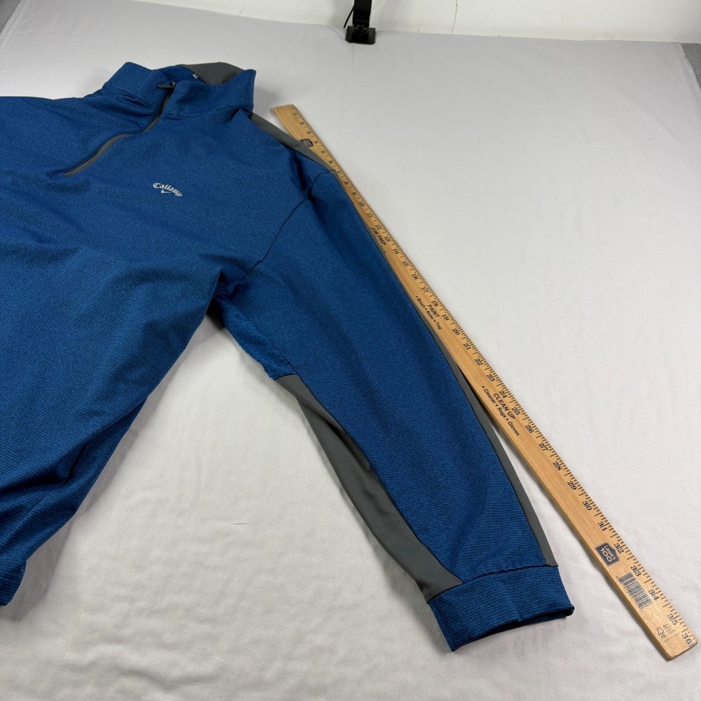 Callaway Golf Shirt Mens 3XLT Tall Blue 1/4 Zip Pullover Weather Series Stretch - Picture 7 of 11